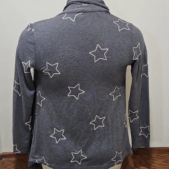 New NWT Bobeaua Navy Shining Star Open Front Cardigan - Picture 3 of 4